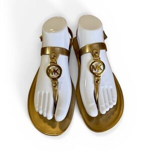 Michael Kors Metallic Gold Jelly Sandals